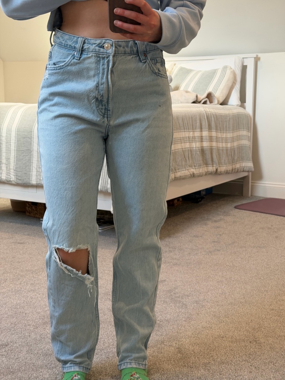 Bershka Light Wash Mom Jeans
